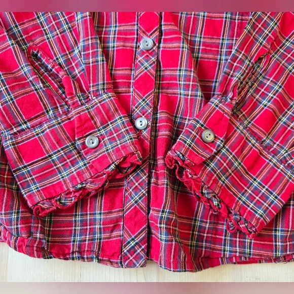 Pendleton Tartan Plaid Ruffled Button Up Size Small - Picture 6 of 11